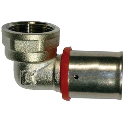 Codo hembra 1/2" para Tubo multicapa 16 mm, uso con maquina prensadora, gris.