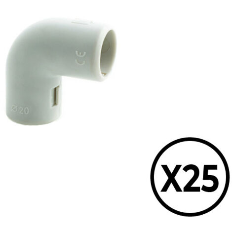 Codo inspeccionable curvado 90° de pvc ø 16 mm, gris, 25 unidades