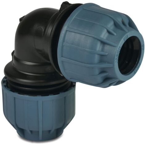 Codo Jason de 90° PP con abrazadera de 32 mm y 10 bar