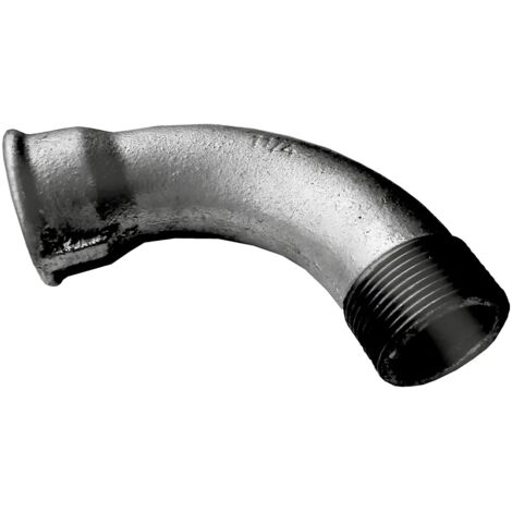 Codo largo IDMAR de 1/2" (DN15) galvanizado, rosca interna y externa G4