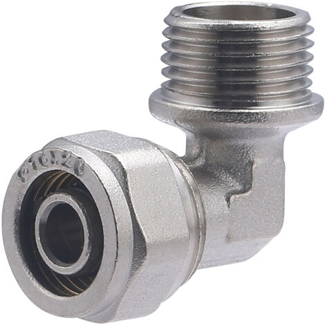 Codo Macho Multicapa a Compresión QUICK PLOMBERIE - Ø16 Macho 1/2