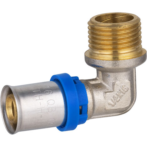 Codo Macho Multicapa a Prensar QUICK PLOMBERIE - Ø16 Macho 1/2