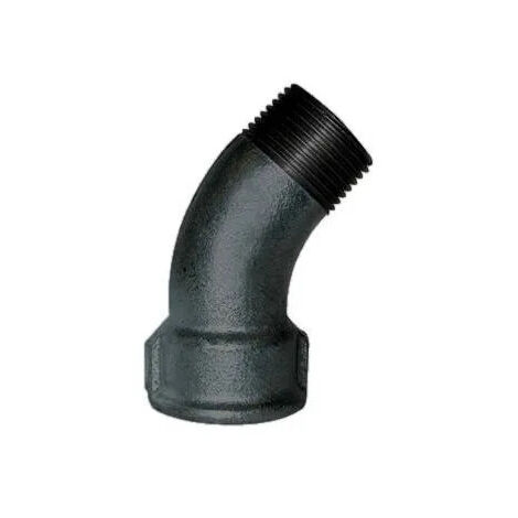 Codo maleable 45°, 15x21, macho hembra negro