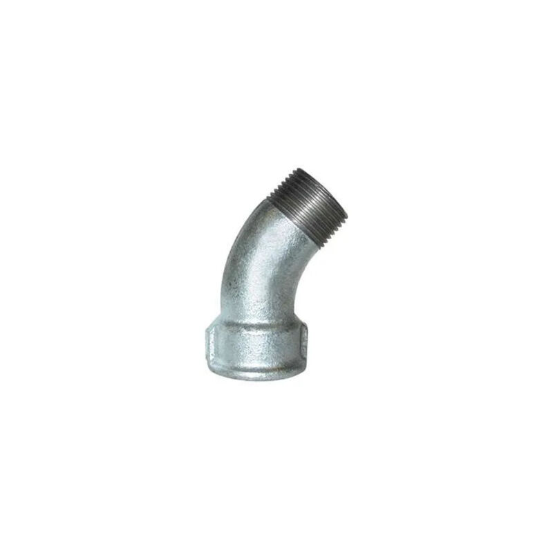 

Codo maleable 45°, 66x76, macho hembra galvanizado