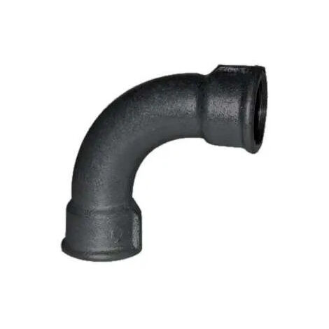 Codo maleable 90°, 12x17, doble hembra negro radio grande