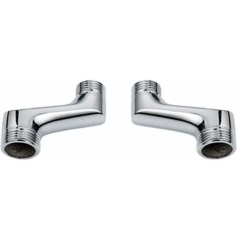 Codo para ducha, codo reductor de latón, brazo giratorio ajustable, codo de pared, conexión abocinada de 1/2" a 3/4", cromado A