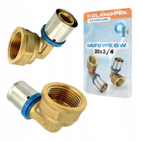 Codo PEX 20x3/4 gw manguito conector prensado prensado
