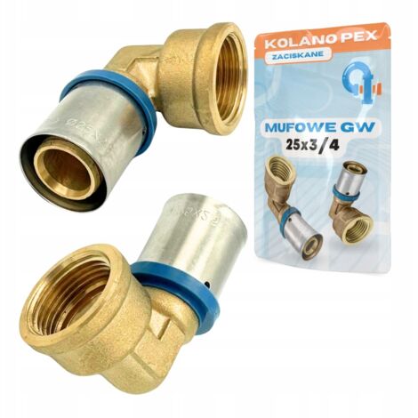 Codo PEX 25x3/4 gw manguito conector prensado prensado
