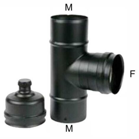 Codo T de acero inoxidable 10 Mfm tapón negro pellet 300 Maral