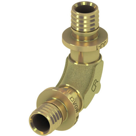 Codo TECEflex, 90 grados, pérdida de carga optimizada, bronce al