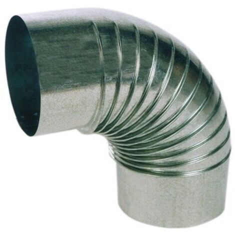 Codo Tubo Estufa 90º 100 Mm Rizado Acero Galvanizado Exojo
