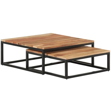 Coduciendo mesas centrales 2 pcs acacia madera