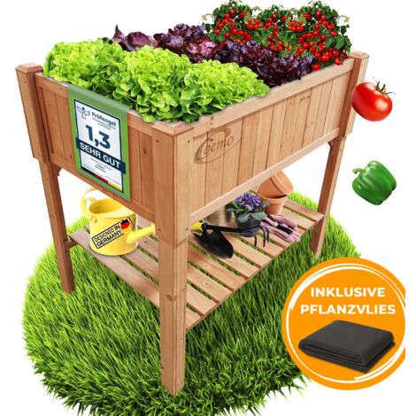 Coemo Hochbeet Kräuterbeet Holz mit Pflanzfolie