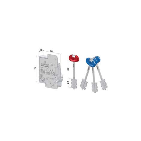 Cœur de remplacement à double embout pour portes blindées 25S - DX (25SXDZBXXXXXS56)