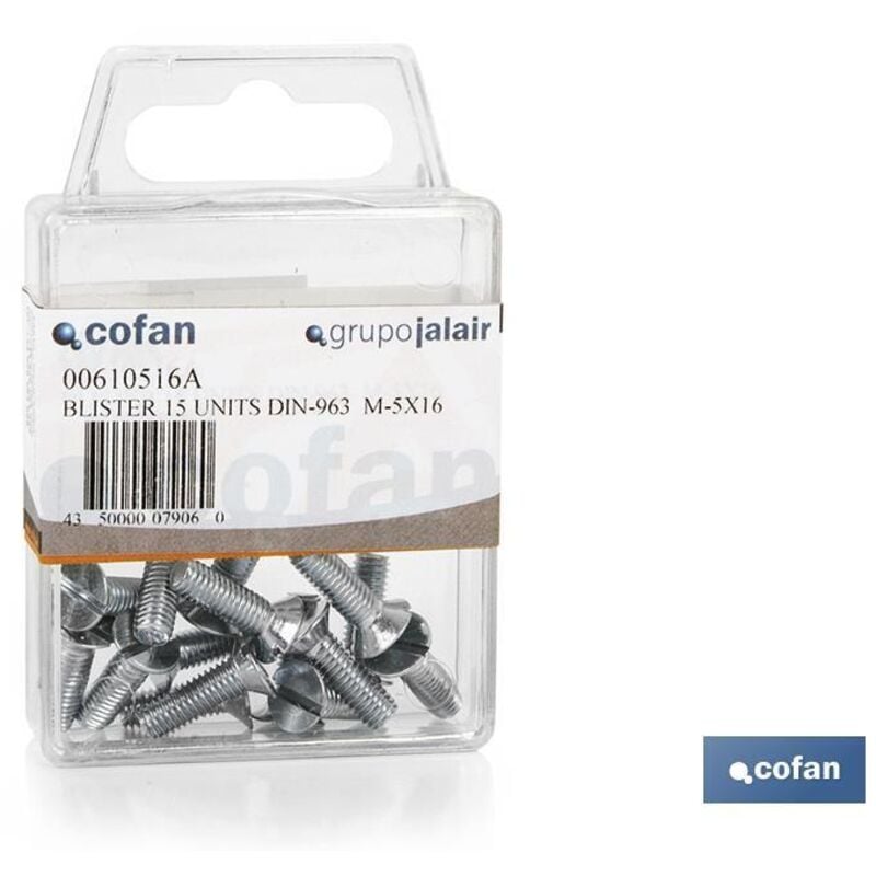 Blister 15 unità Viti a testa svasata Din 963