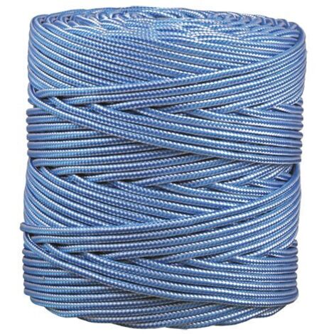 Cofan 08101014 Bobina de cordón trenzado con polipropileno, Blanco y azul, 5 mm x 200 m