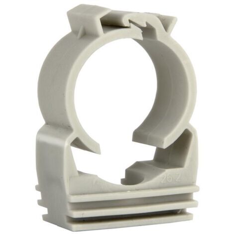 COFAN abrazadera multiusos m-40-42   caja 25 unid. , Abrazadera multiusos guía y cierre. Color Blanco. Fijación por presión. Para sujetar tuberías ligeras de acero, cobre, plástico