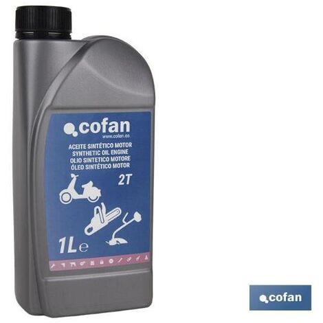 COFAN aceite sintetico 1 lt. plus motor 2 tiempos , Lubricante de composición sintetíca para motores de 2 tiempos. Indicado para todo tipo de motores de 2 tiempos de motocicletas,