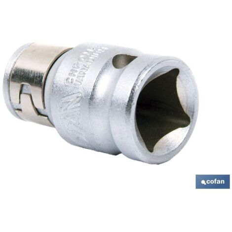 COFAN adaptador 3/8 para puntas 5/16 , Adaptador de carraca para puntas. Fabricado en acero endurecido al cromo vanadio con un recubrimiento de alta calidad que protege de manera ó