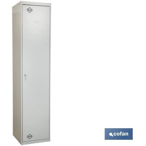 COFAN armario escobero 4 baldas 1800 x 400 x 400 mm , Armario escobero de color gris perfecto como sistema de almacenaje en áreas reducidas. Ideal para almacenar todos aquellos obj
