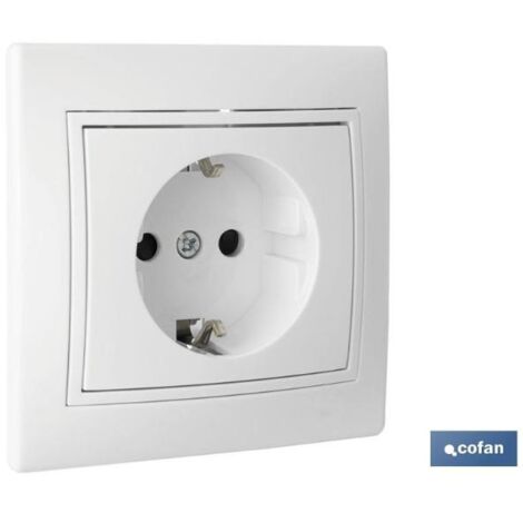 COFAN base enchufe bipolar empotrar modelo pacific 16a (bl) , Mecanismo base enchufe bipolar de empotrar en color blanco. Compatible con todas las cajas de conexiones. Modelo Pacif