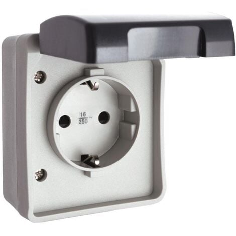 COFAN base enchufe estanco ip44 , Base enchufe bipolar estanco IP44 (grado de protección al polvo y agua) con tapa de protección. 16 A 250 V. Apto para exteriores y jardines. Color