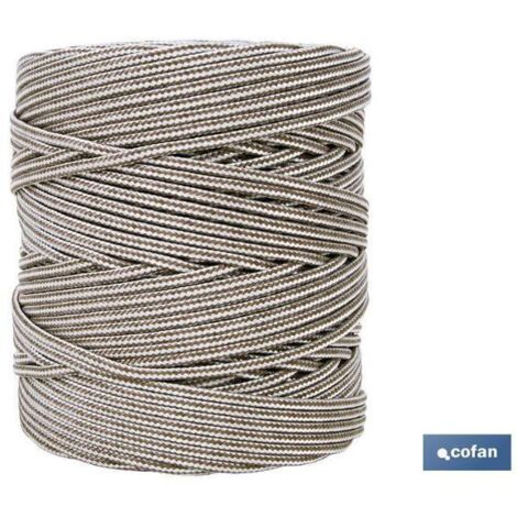 COFAN bobina cordon trenzado poli 5mm 200 m bco/marron , Cordón trenzado de color Marrón de 5 mm de diámetro, adecuado para persianas. Cordón con polipropileno en el exterior y alm