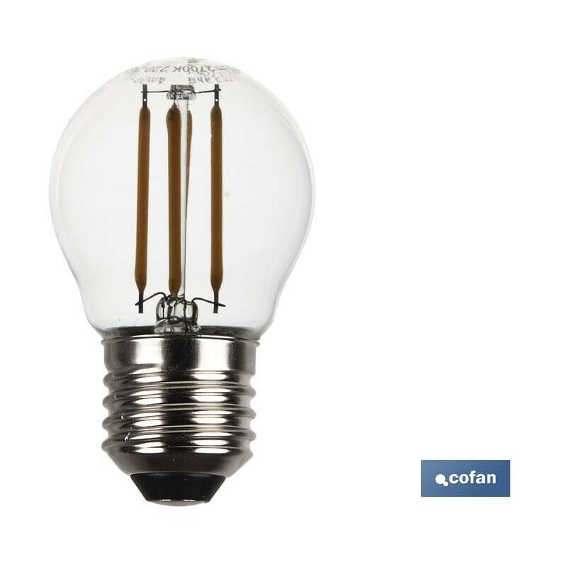 

Bombilla led esferica filamento e27 4w 470lm 2700k