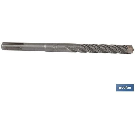 COFAN broca especial sds+ de 4 puntas m-6x265 mm , Brocas  4 puntas para muros, anclaje SDS PLUS para martillo percutor. Medidas desde 16mm hasta 30 y longitudes desde 250mm hasta