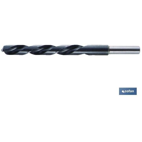 COFAN broca hss din 338 n mango reducido m-22 , Brocas con mango reducido en acero rápido rectificadas HSS DIN 338N 118º. Para acero y hierro. Color negro