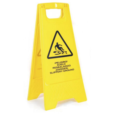 COFAN caballete peligro suelo resbaladizo , Caballete con texto ¡peligro suelo resbaladizo ¡danger slippery ground.