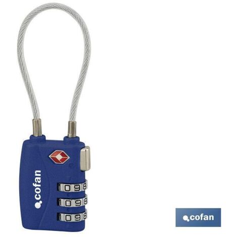 COFAN candado combinación equipaje tsa cable 3 dígitos 30 mm