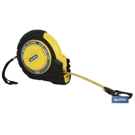 COFAN cinta métrica acero recubr. nylon  50 mts , Cinta Métrica de Acero Recubierta de Nylon. Incluye Punta Magnética. Piezas metálicas protegidas para una mayor durabilidad de la