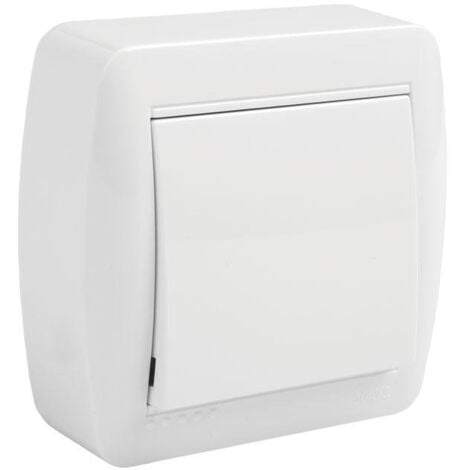 COFAN conmutador de cruce modelo atlantis , Mecanismo eléctrico de superficie. Conmutador de cruce. Modelo Atlantis. 10 A - 250 V. Color blanco. Medidas 75 x 75 mm.