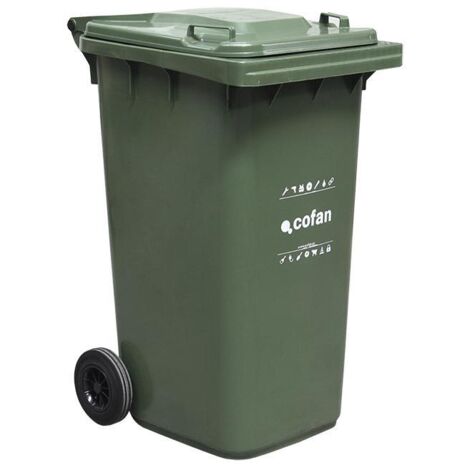 COFAN contenedor 2 ruedas 240lt color verde , Contenedores de 2 Ruedas para 240 Lt en color Verde. Certificados GS, CE y TÜV..