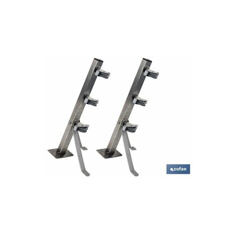 Cofan – Corde à linge murale fixe 2 pièces inox AISI 304 – 3 poulies en polyamide – Dimensions 36,5 x 9,5 cm – Installation murale optimisée