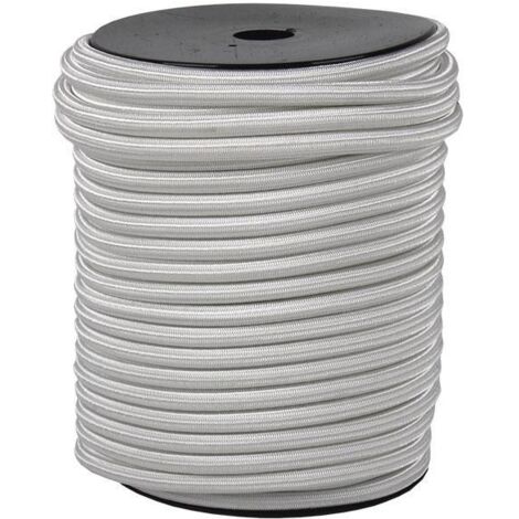 COFAN cuerda elastica (látex 1ª) 10mm 50 m. bco , Cuerda elástica trenzada en poliéster y látex de 1ª calidad. Resistente a rayos solares, alma en látex. Indicado para toldos de ca