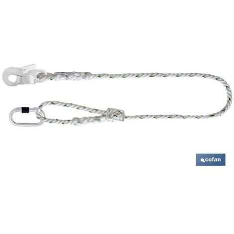 COFAN cuerda posicionamiento c/ajustador+mosquetones , Cuerda de seguridad para posicionamiento de sujeción. La cuerda del cinturón de seguridad para trabajos a gran altura está fa