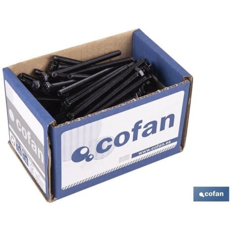 COFAN din-912 c-12.9    m-12 x 50 n   caja 10 unid. , Tornillo allen DIN 912 cabeza cilindrica, con hexágono interior , clase 12,9 acabado negro. Medidas desde M-4 hasta M-18