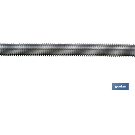 COFAN din-975  c-4.8  m-7  z , Varilla roscada DIN-975, 1 metro de longitud, Zincado.