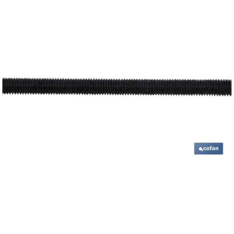 COFAN din-975 c-8.8  m-5  n , Varilla roscada 8.8, DIN-975 1Metro, calidad, 1 metro de longitud, color pavonado negro.