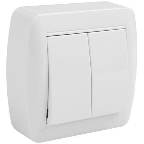 COFAN doble interruptor superficie  modelo atlantis10a blanco