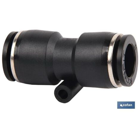 COFAN empalme rapido recto plastico t-12   caja 10 unid. , Racores enchufe rápido en plastico recuperables de conexión instantánea para tubos desde 4mm hasta 16mm de exterior. Adec