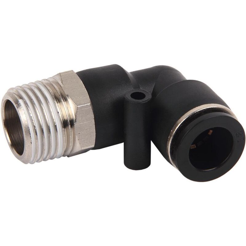 

PLIMPO racor roscado codo plastico t-4, r-1/4 caja 10 unid.