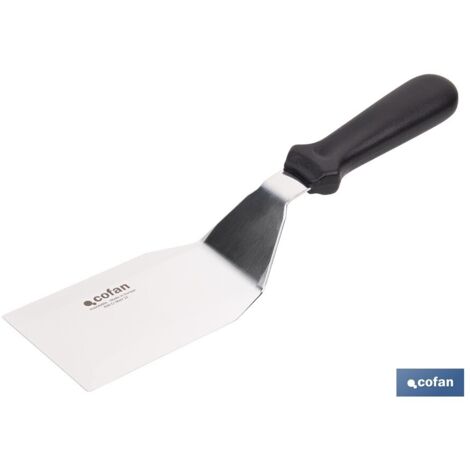 COFAN espátula acodada inoxidable para barbacoa 27,5 x 7,5 cm