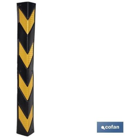 COFAN esquinero recto 800x100x8mm amar/negro , Esquinero recto para protección de esquinas en aparcamientos, cocheras, parking, etc. El esquinero está fabricado en caucho y cuenta