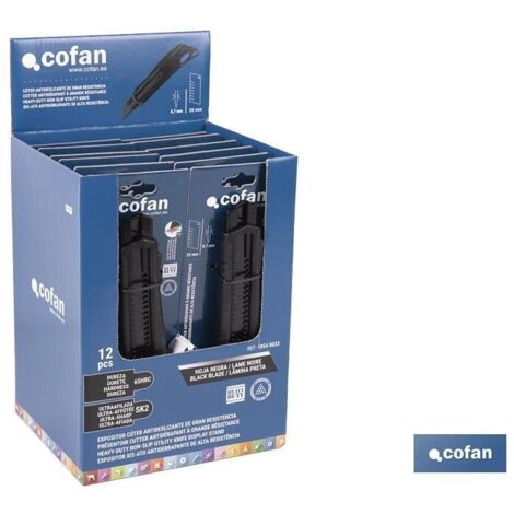 COFAN expositor de cúter antideslizante heavy duty 25 mm 12 uds.