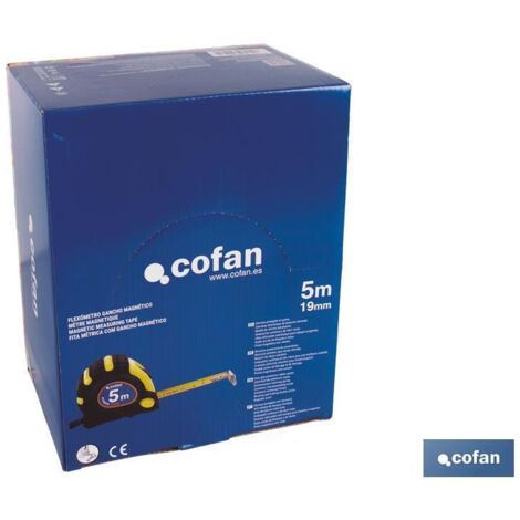 COFAN expositor de flexómetros magnéticos 19 mm x 5 m 12 uds.