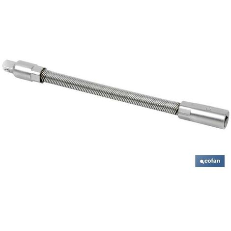 COFAN extension flexible 1/4 l-150mm , Extensión alargadera flexible fabricada en acero al cromo vanadio que proporciona una mayor resistencia y durabilidad del producto. Gracias a