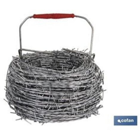 Cofan – Fil de fer barbelé galvanisé 1,7 mm x 50 m – Haute résistance – Distance entre nœuds 12 cm – Sécurise les propriétés contre les intrus
